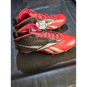 NWT Reebok NFL Equipment Football Cleats Red Black U-Form PlayDry Mens Shoes 13